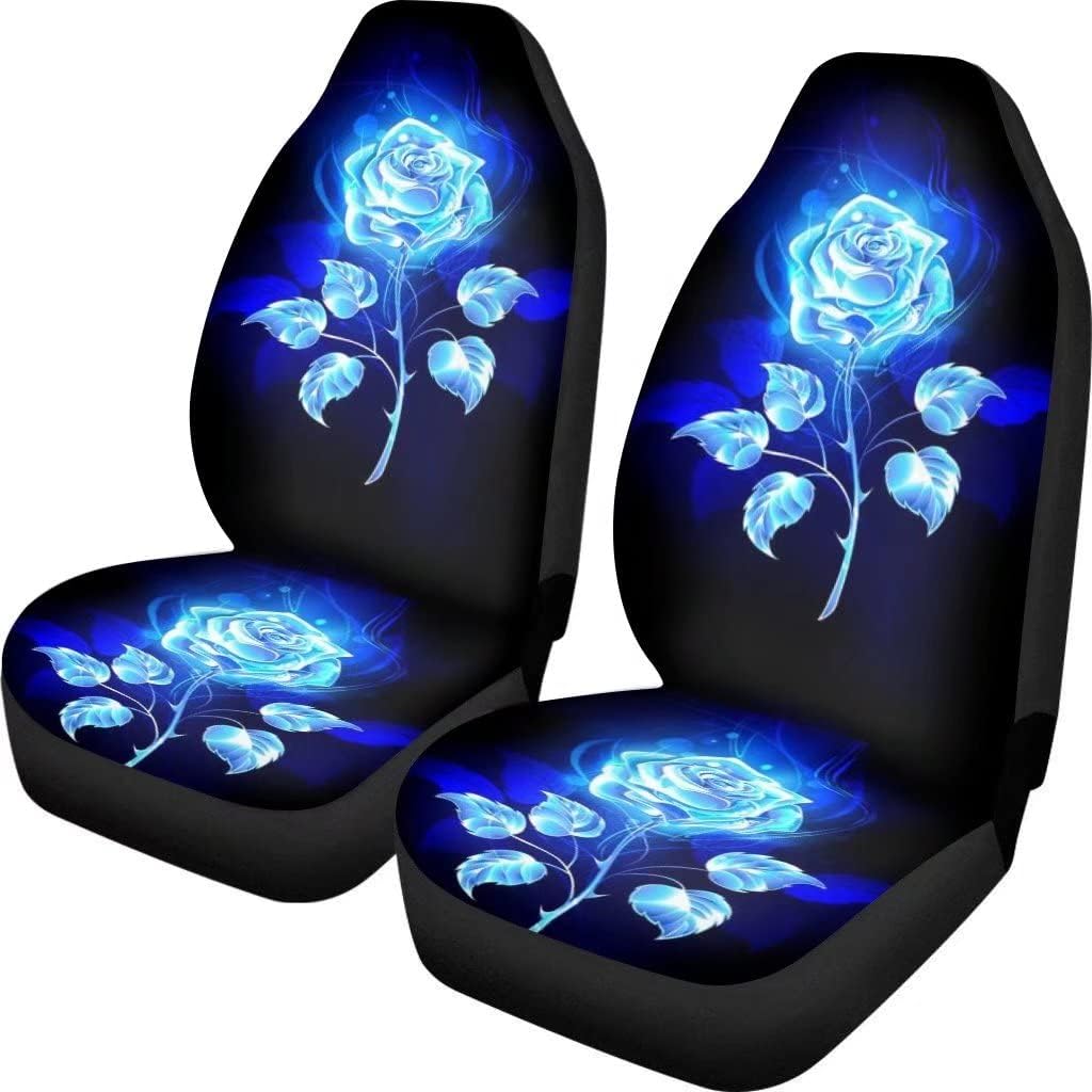 KEIAHUAN Galaxy Owl Car Seat Cover for Women Men, 2 Packs High Back Bucket Universal Fit Auto Seat Covers for Cars, Trucks, SUV, or Van