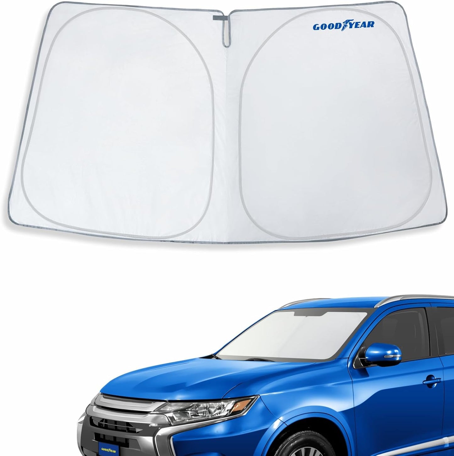 Goodyear Foldable Windshield Sunshade for Chevrolet (Chevy) Tahoe 2021-2025, SUV car Accessories, Sunshade Cover, Sun Shade Car Windshield, Window Sun Blocker - GY008221