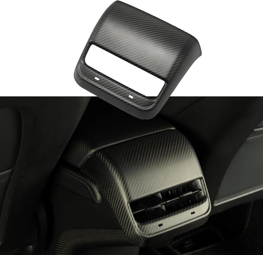 for Tesla Model 3 Y 2022 Dry Carbon Fiber Rear Row Air Outlet Trim Interior Accessories (Matte Carbon)
