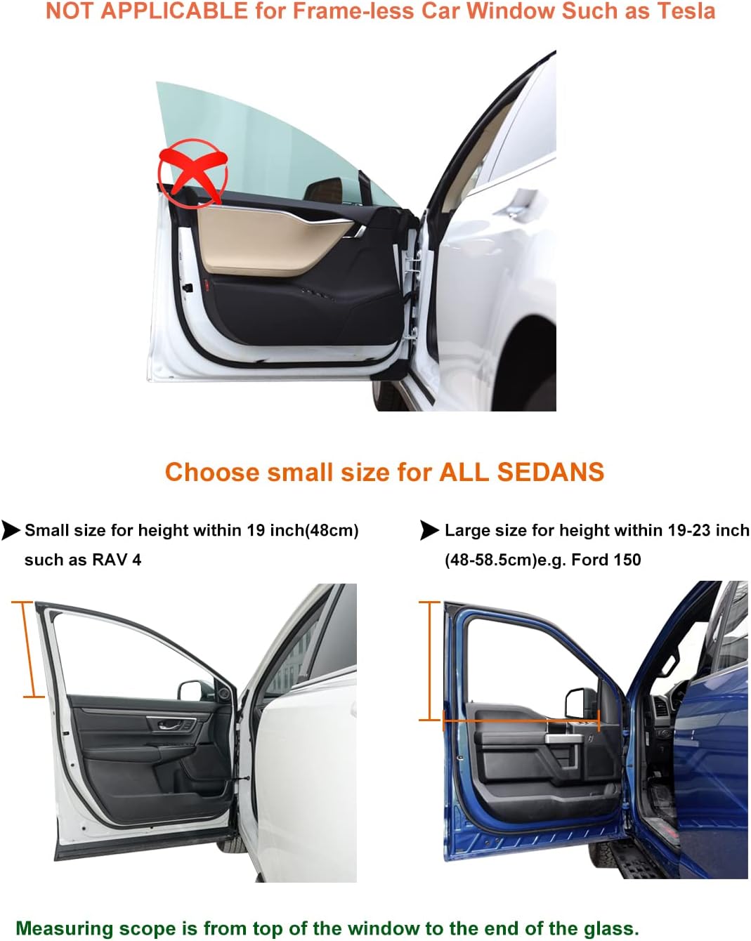 Sedans and Compact SUV Car Front Window Screens for Camping Front Windows Shade Driver Side Window Privacy Covers No Biting Bugs