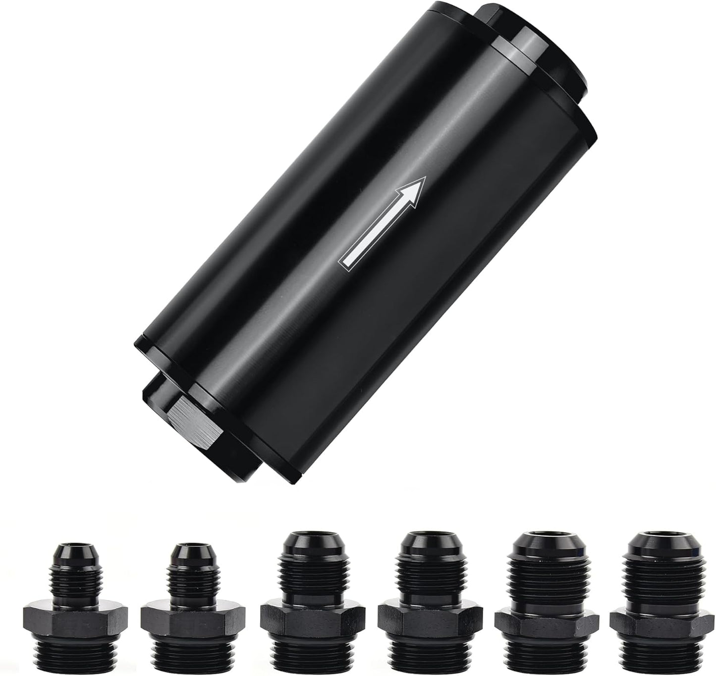 EVIL ENERGY 30 Micron Inline Fuel Filter with 6AN 8AN 10AN Adapter Universal 58MM