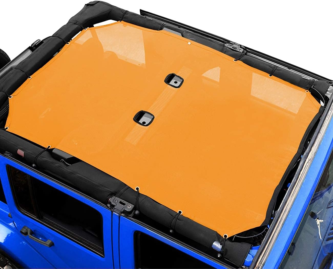 ROMASO Sunshade for Jeep, Sunshade for Jeep Wrangler JK JKU(2007-2017) Mesh Top Cover,Sunshade 4-Door, Mesh Sun Shade,Mesh Top 4 Door,Blocks UV, Wind, Noise (Yellow)