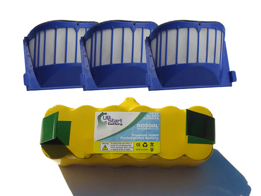 iRobot Roomba 545 Pet Series Battery and Filter  - Kit Includes iRobot 1 Battery and 3 Filter