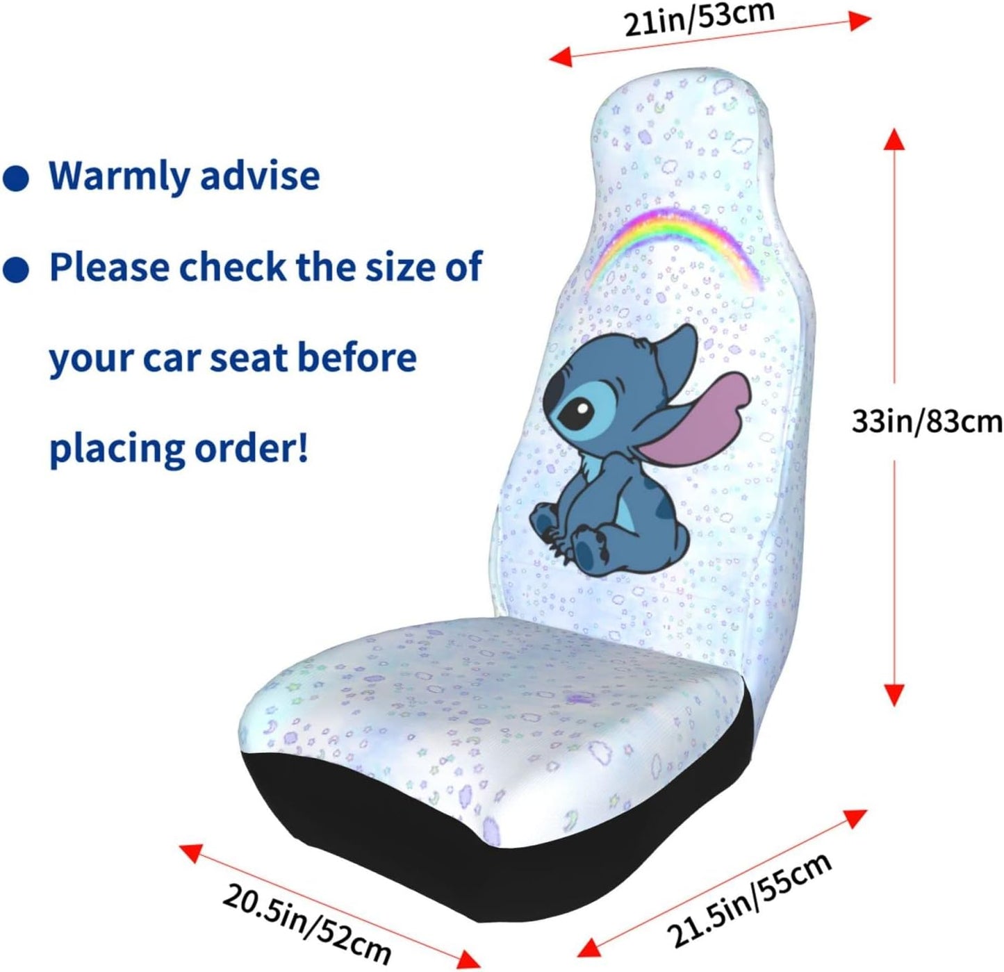 2Pcs Classic Anime Car Seat Covers Anime Front Seat Covers Accessories for Fit Most Car, Truck, SUVs, Or Van