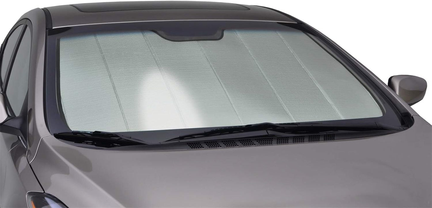 Intro-Tech Automotive FD-72-P Custom Fit Premium Folding Windshield Sunshade for Select Ford E-350 Econoline Club Wagon Models, Silver