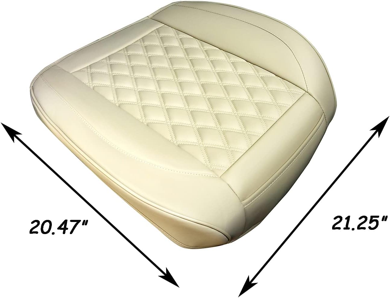 Mefuzn 2 Pack Car Seat Covers Front Seat Luxury PU Leather Car Seat Cushions Covers Compatible with 90% Vehicles Edge Wrapping Car Front Seat Cushion with Storage Pockets (Beige-2PCS)