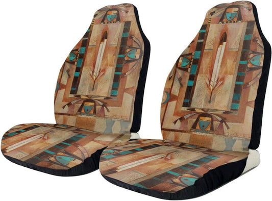 Ninegty Ethnic Aztec Native American Indian Pattern Universal Car Seat Covers Anti-Slip Seat Cover Protectors for Sedan Truck Van