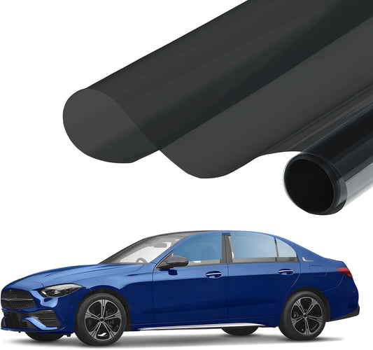 KASHIBANG Window Tint Film, 5% VLT Heat & UV Block, Scratch Resistant Privacy Film, Blackout Auto Windshield Sun Shade Roll - Suitable for Car Side & Rear Windows