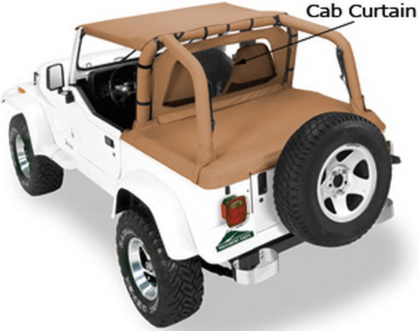 Pavement Ends by Bestop 41424-35 Black Diamond Cab Curtain for 07-12 Wrangler JK 2-Door
