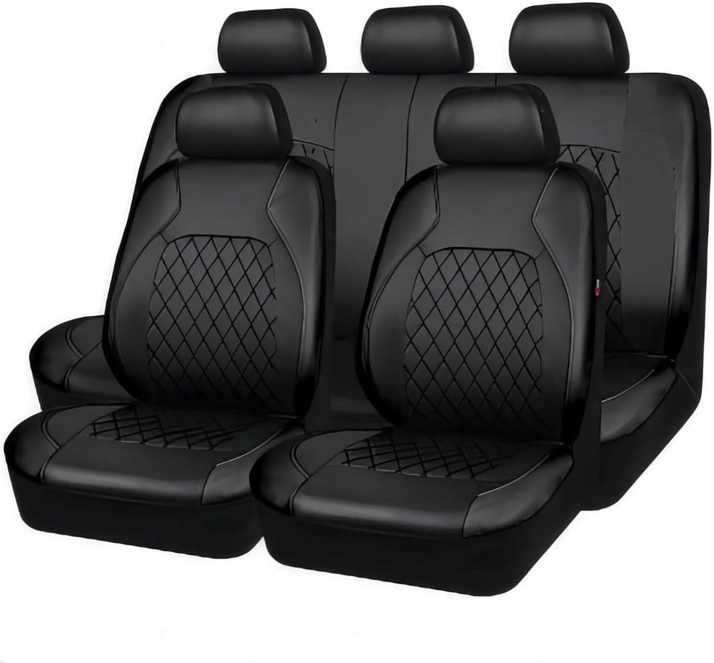 9 Pcs Car Seat Covers Full Set for Toyota RAV4 2018 2019 2020 2021 2022 2023 2024 2025, Leather Nonslip Waterproof Breathable Seat Cushion Protector Accessories,Grey