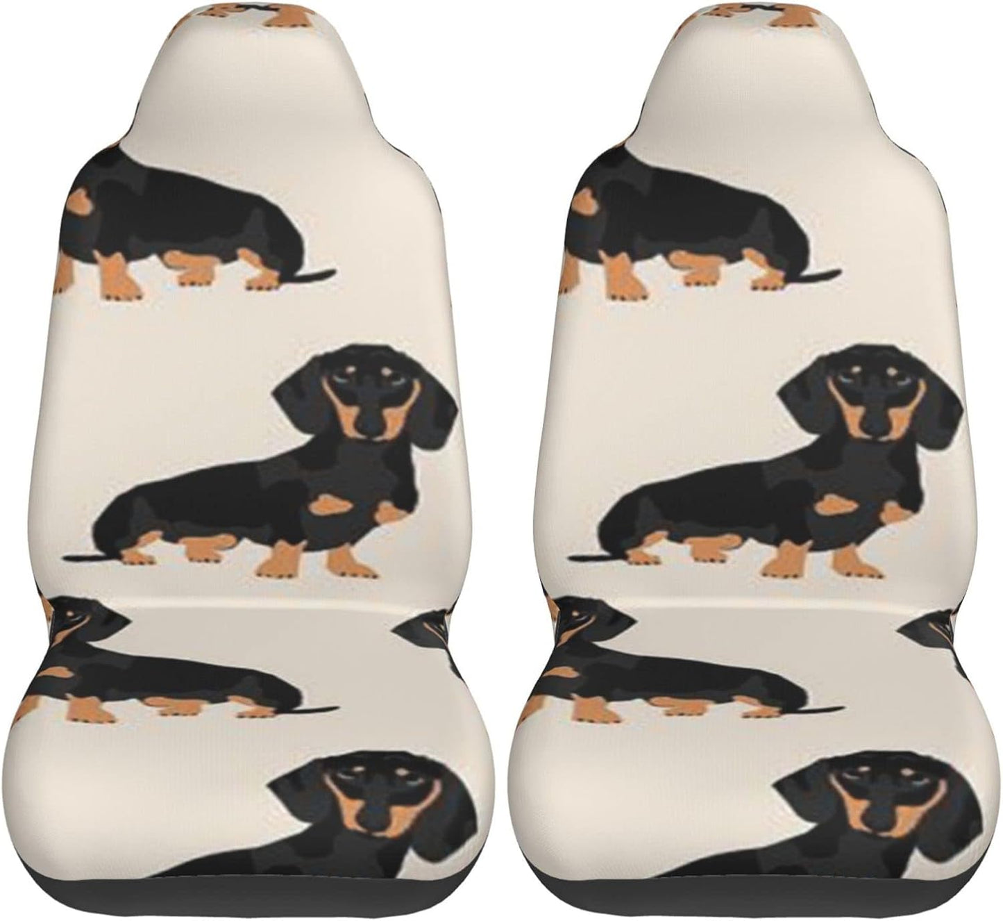AROONS Cute Leopard Printed Car Seat Covers for Front Seat 2 Pack Elasticity Automotive Seat Cover Universal for Auto Truck Van SUV