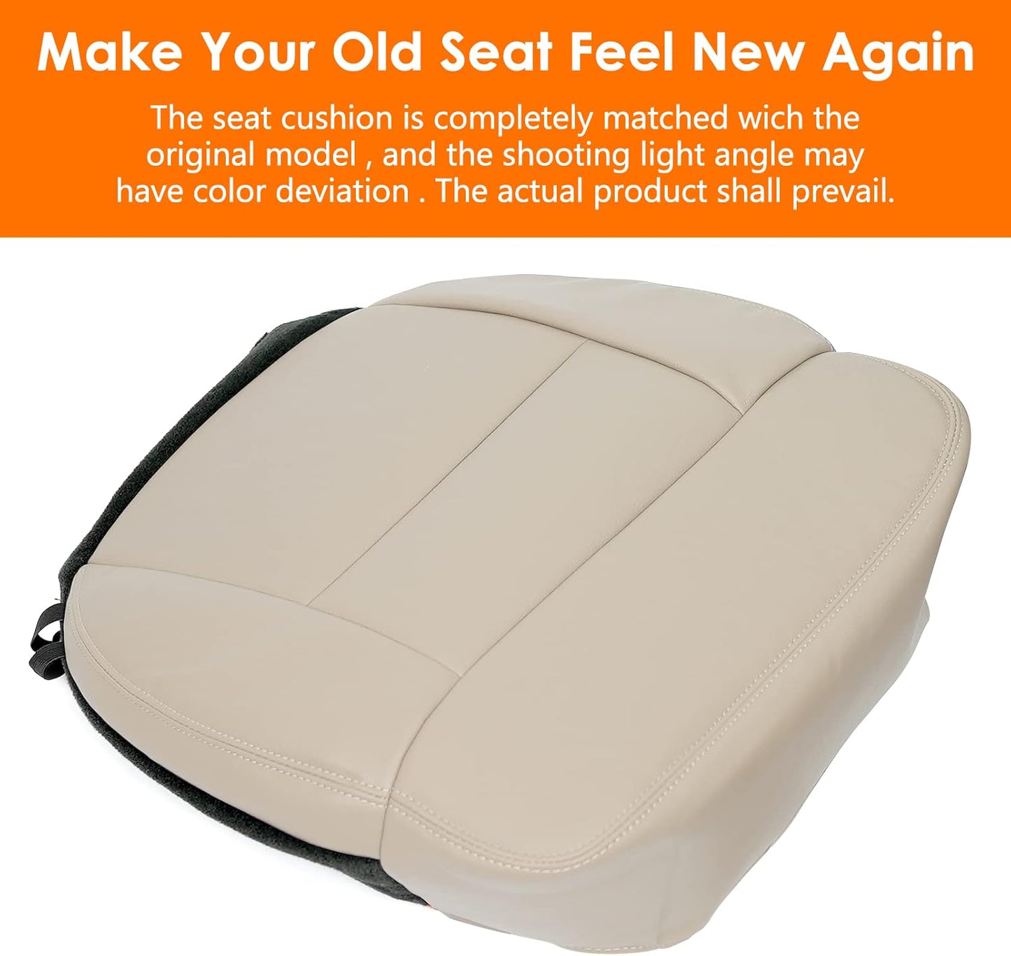 HRepair Front Driver Side Bottom Leather Seat Cover Replacement for 1996-2002 Toyota 4Runner,Oak Tan