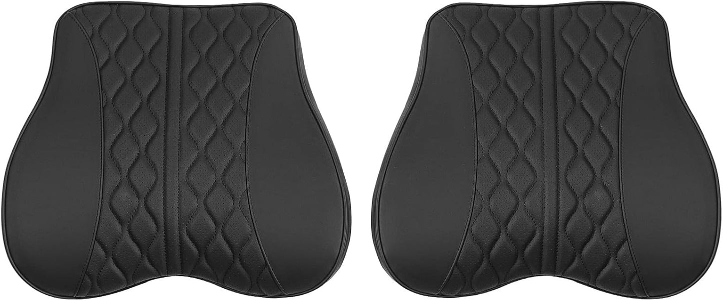 powoq Fit Tesla Car Back Pillow Lumbar Support Pillow Back Support for Car Accessories, 2 PCS(Cushion Back Support, Black)