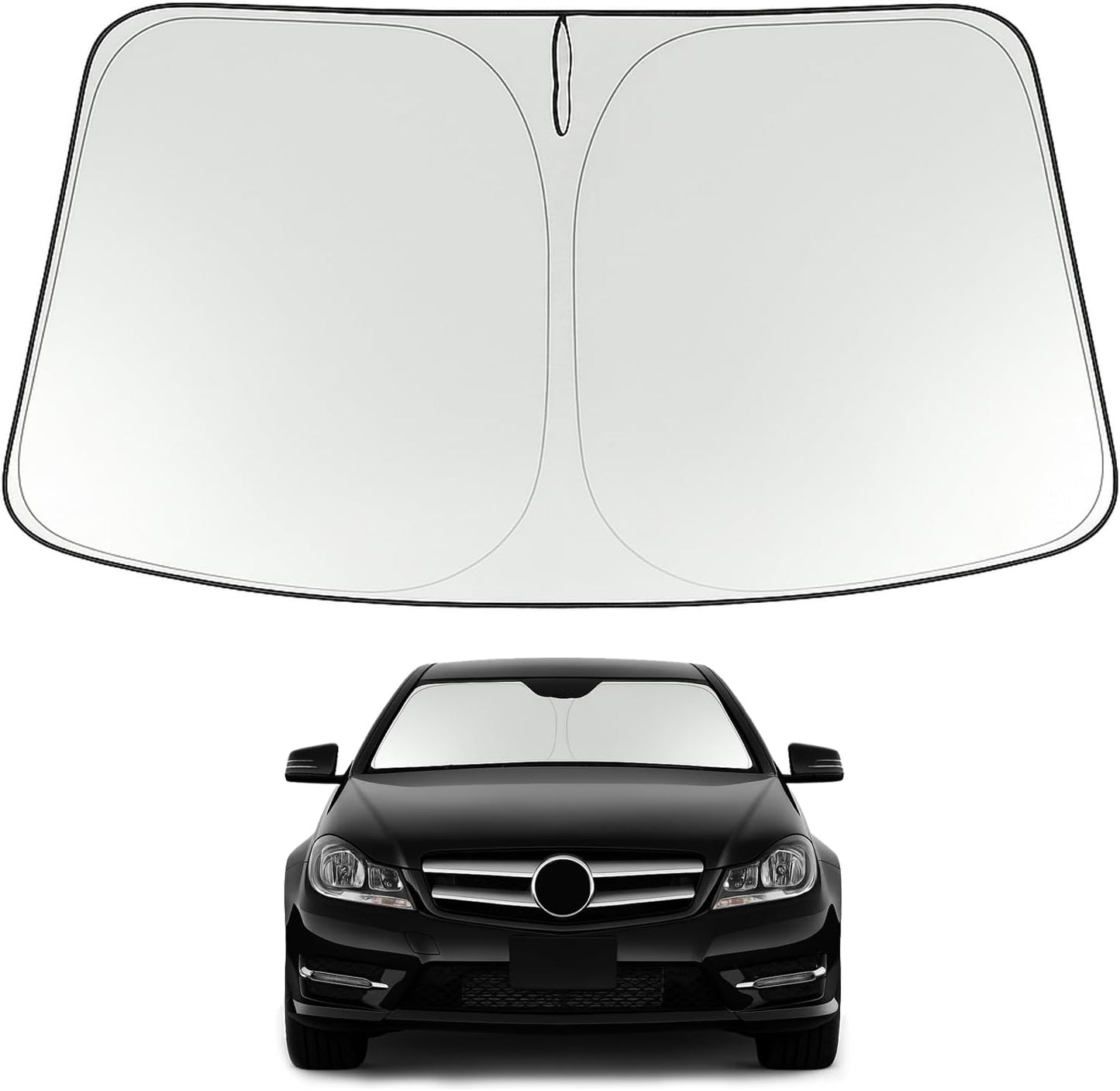 Proadsy Front Windshield and Side Windows Custom Fit 2018-2025 Freightliner Cascadia, Semi-Truck Semi, Commercial & Big Rig Truck Sun Shade Foldable Sun Protector Privacy Cover 2025 Upgrade
