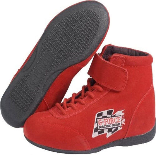 Gforce Racing Gear 0235115RD RaceGrip Red Size-115 Mid-Top Racing Shoes