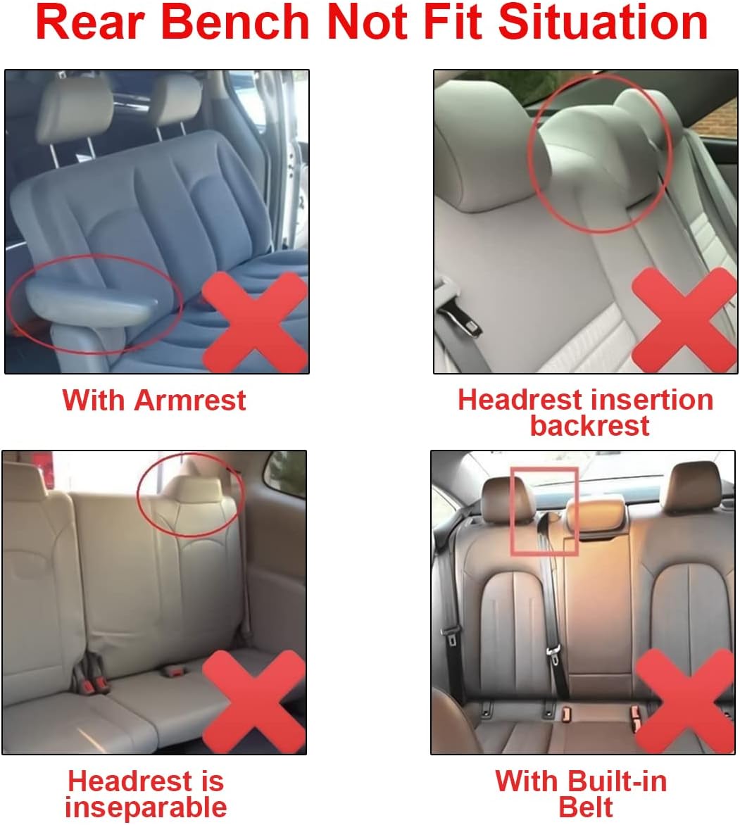 Car Seat Covers Full Set, Polyester Front Bucket Seat Protectors with Split Bench Back Seat Covers, Breathable Thicken Premium Sporty Seat Cushions, Auto Accessories for Car, SUV (Orange/Front,Back)