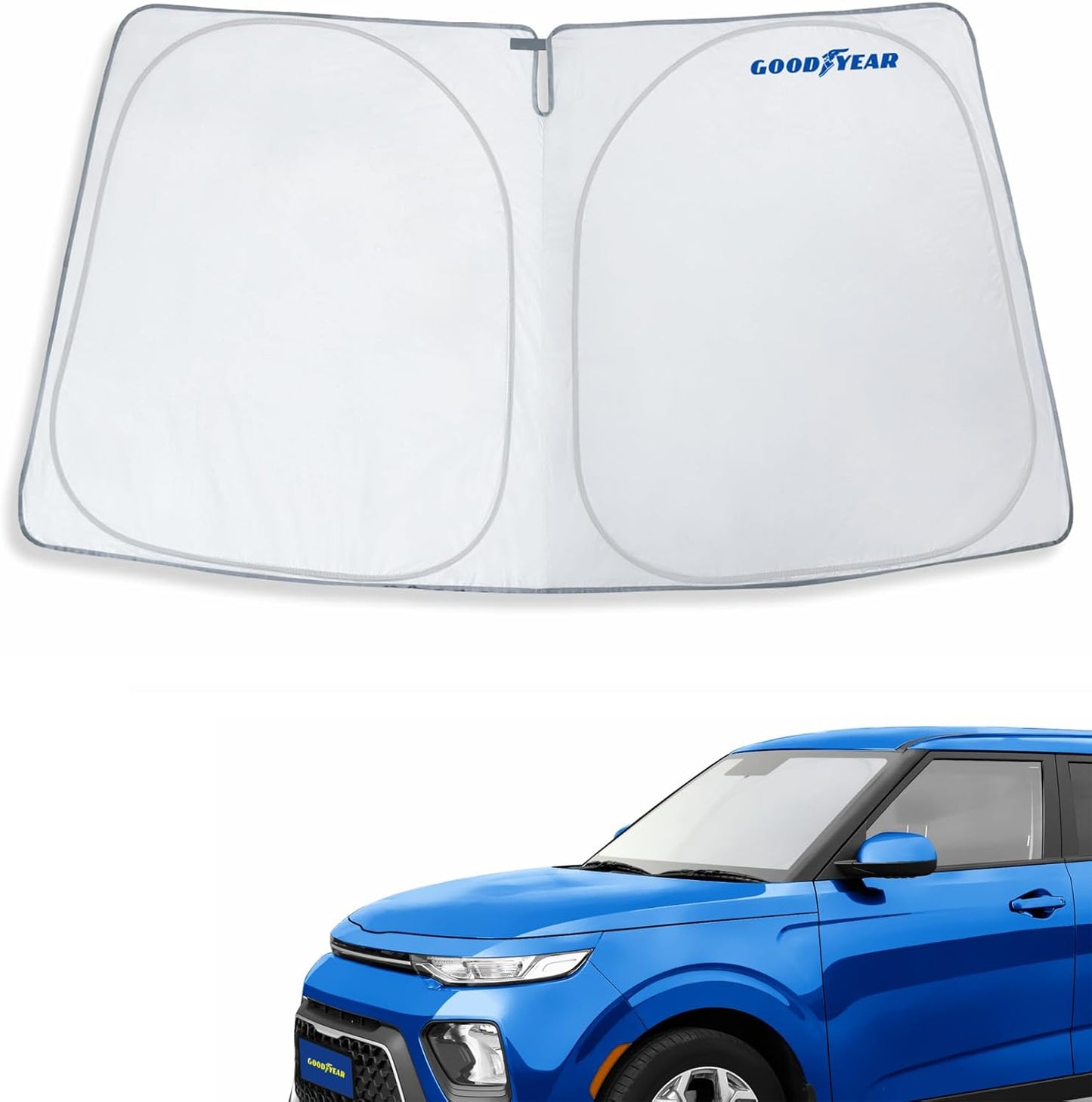 Goodyear Foldable Windshield Sunshade for Chevrolet (Chevy) Tahoe 2021-2025, SUV car Accessories, Sunshade Cover, Sun Shade Car Windshield, Window Sun Blocker - GY008221