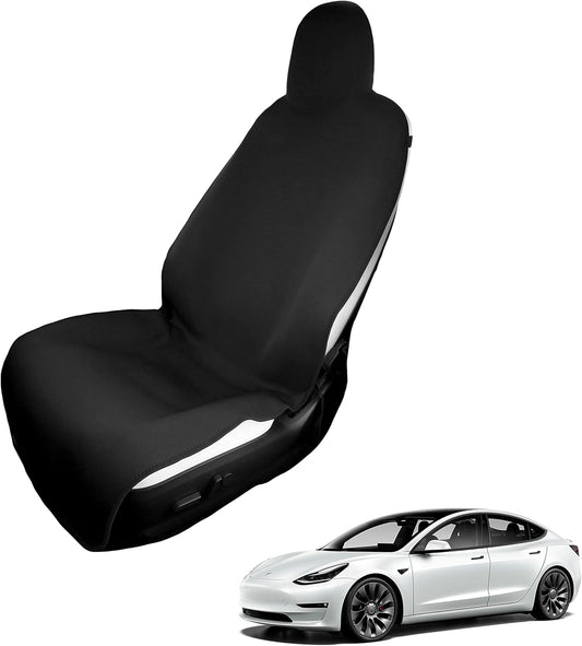 EVNV Tesla Model 3 Seat Cover 2023 - Neoprene Tesla Seat Covers Fit 2018-2024 Model 3, Waterproof Seat Protector, 1 Black Front Seat Cover