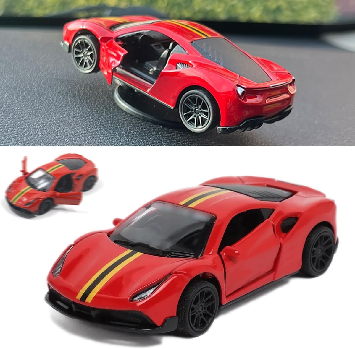 Dashboard Drifters Collection, Alloy Car Model Drifting Spin Ornament for Car–Stylish Vehicle Interior, Car Dashboard Decorations,Drifting Car Dash Ornament, Vehicle Turn and Follow Drift (SET(6PCS))