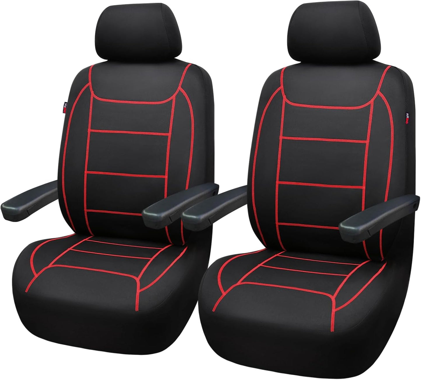 Flying Banner car seat Covers Quality Carbon Fiber Air Mesh Fabric Sport Low High Back Bucket Back Pocket Arm Rest (2 Fronts - High Bucket, Blue)
