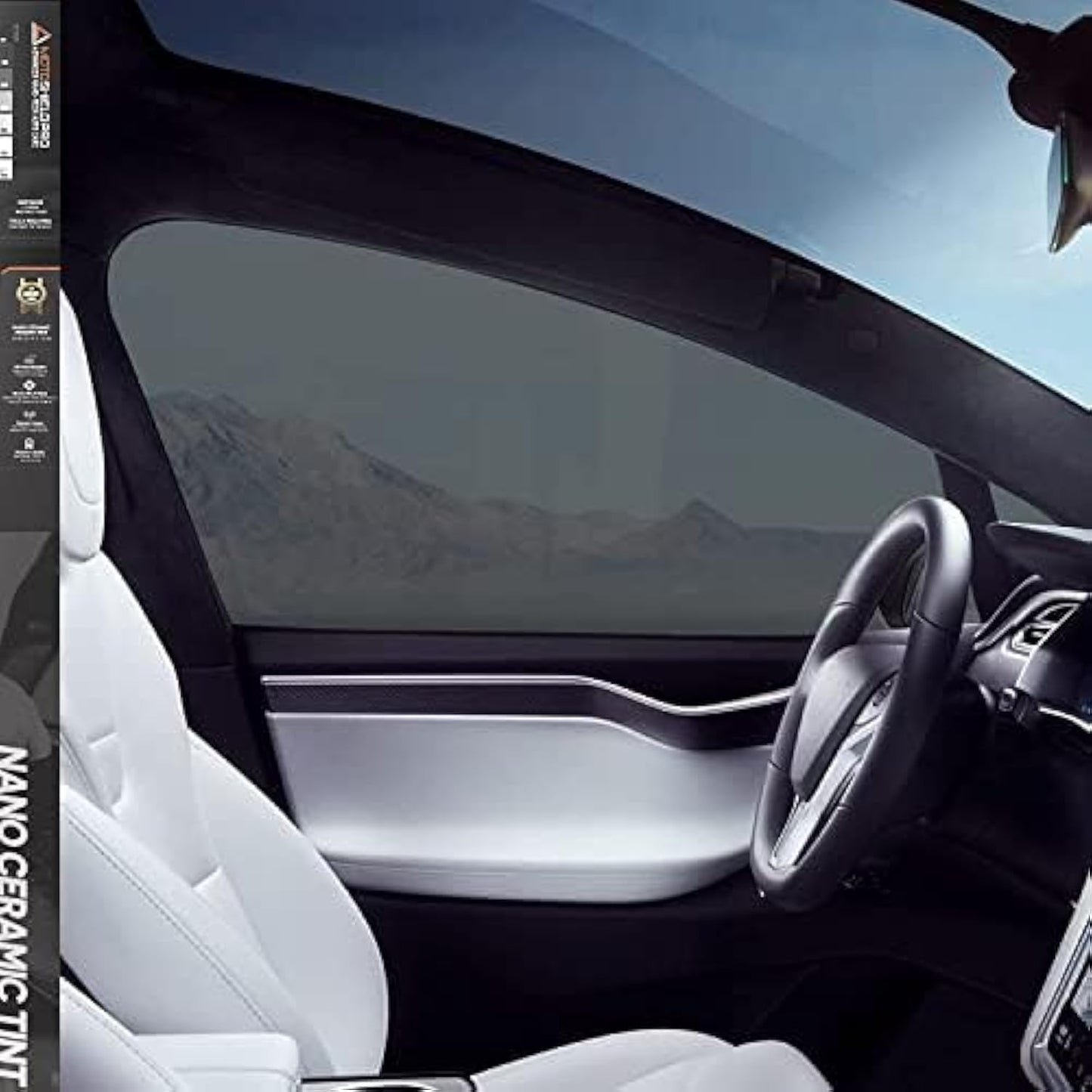 MotoShield Pro Premium Professional 2mil Ceramic Window Tint Film for Auto | Reduce Infrared Heat & Block UV by 99% - 5% VLT (40 in x 6' ft Roll)