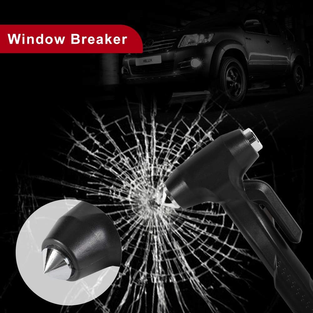 MOTORBUDDY 2-Pack Car Safety Hammer, 3-in-1 Auto Emergency Escape Hammer with Window Breaker and Seat Belt Cutter, Striking Red Emergency Escape Tool for Car Accidents