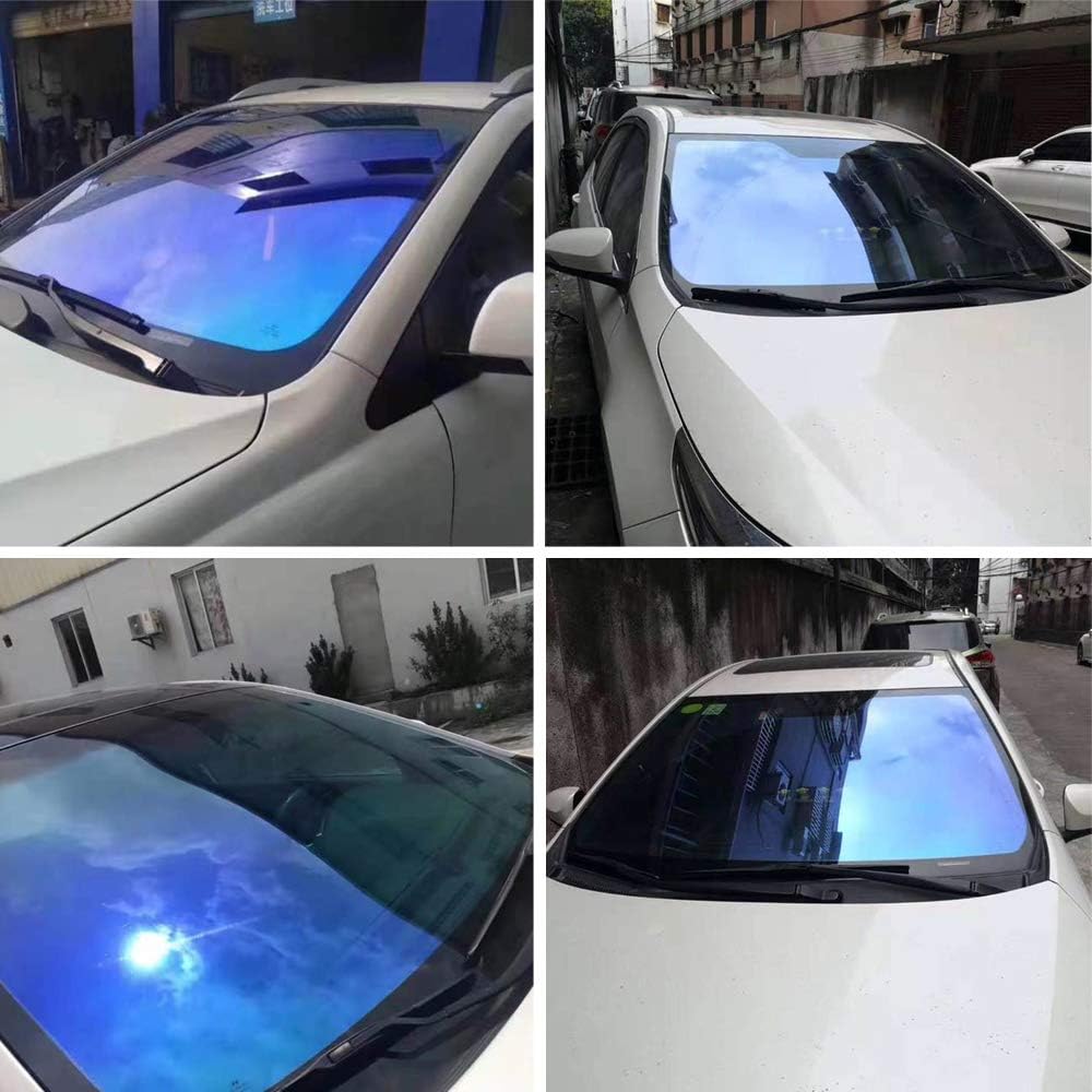 Dark Blue Chameleon Windshield Tint Car Window Foils Solar Protection Film Windshield Sun Shade Tint Film 29.5'' x 118''