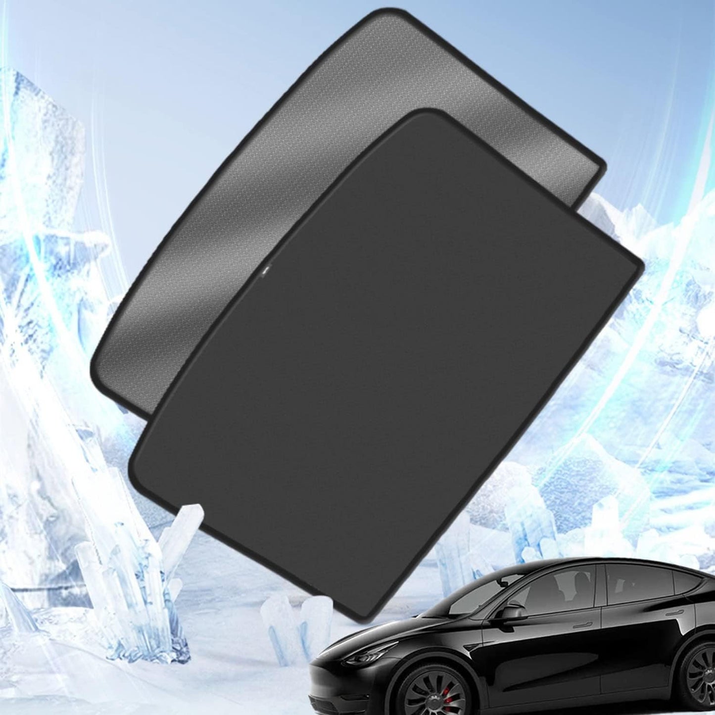 FITEV Sunshade Roof Windows Shade for Tesla Model Y Reject UV/Heat Won't Sag Glass Roof Sunshade Fit for Model Y Accessories 2024-2020 (Set of 2)