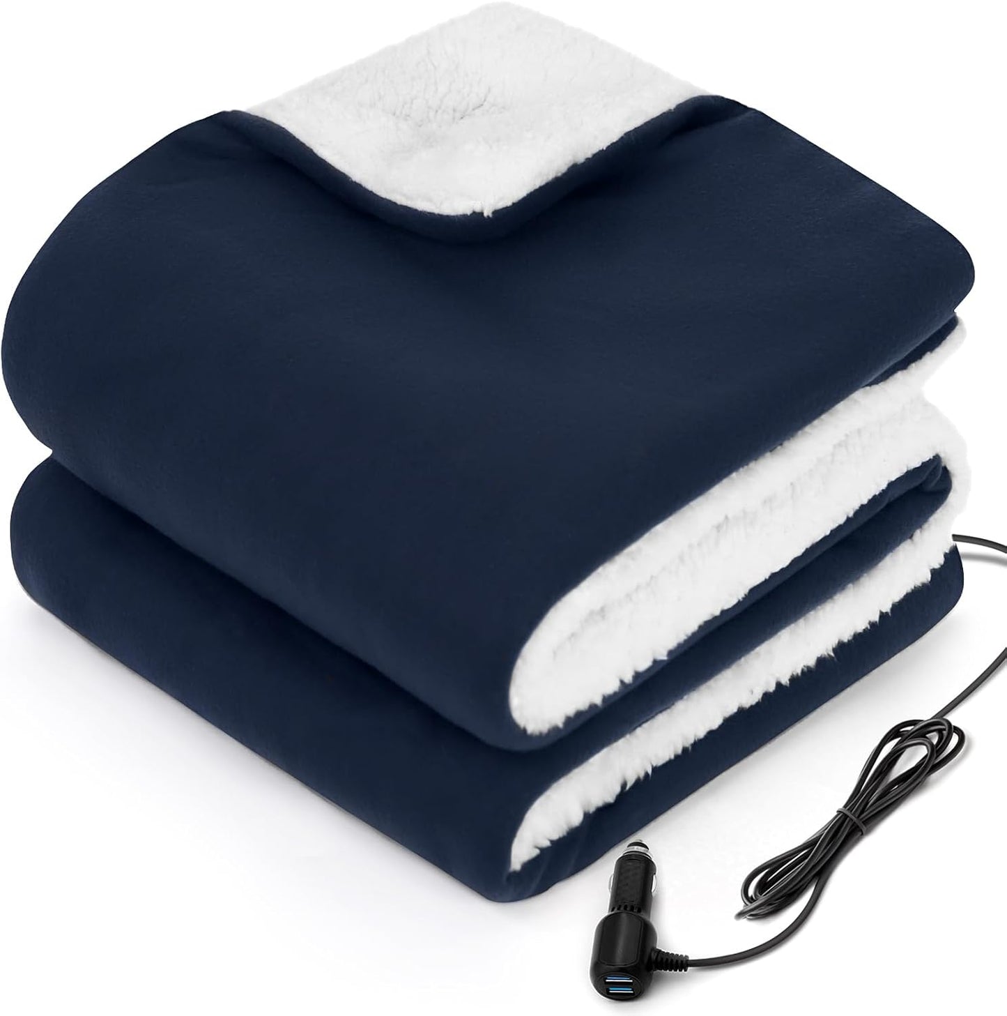 Sealy SEALY 12-Volt Heated Car Blanket, Portable Heated Blanket with 3 Heating Levels & 4 Hours Auto Off, Electric Blanket for Car, Truck, SUV, RV or Camping, Machine Washable, 59" X 43", Charcoal