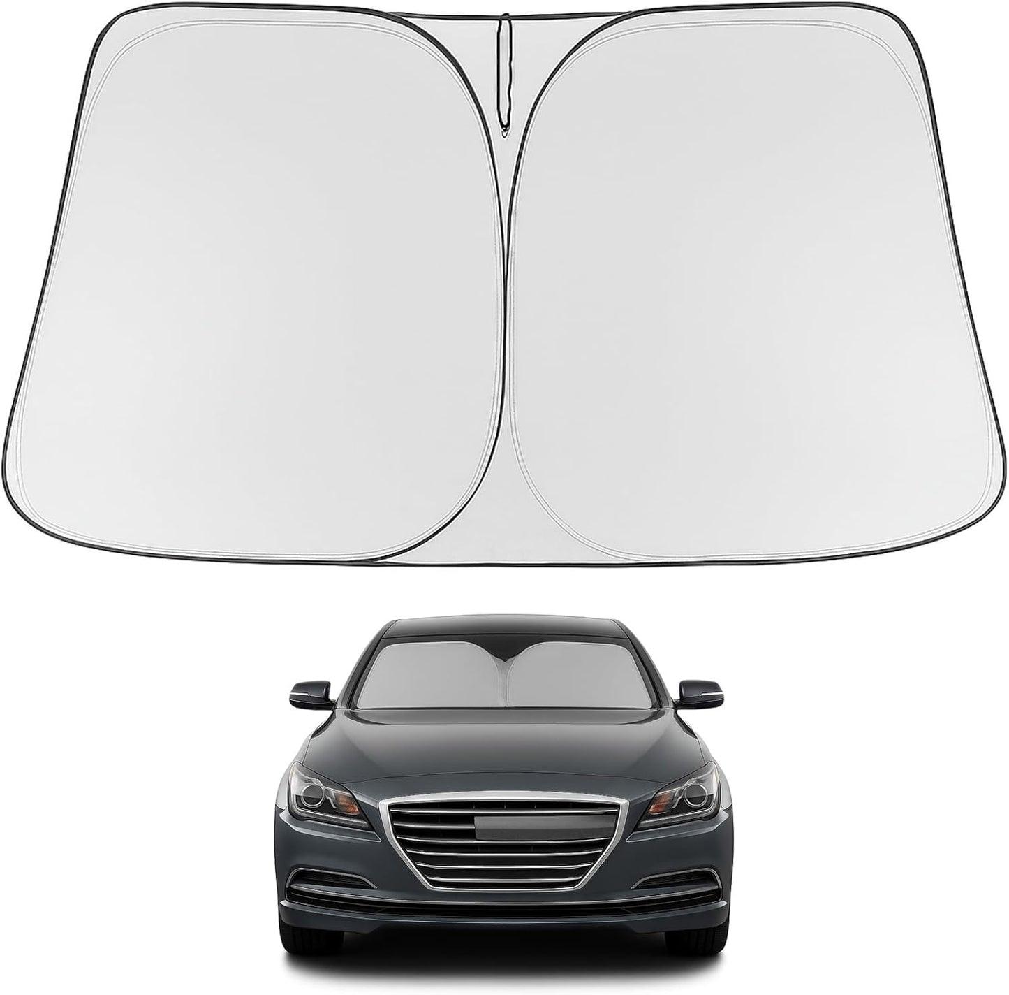 Proadsy Front Windshield and Side Windows Custom Fit 2018-2025 Freightliner Cascadia, Semi-Truck Semi, Commercial & Big Rig Truck Sun Shade Foldable Sun Protector Privacy Cover 2025 Upgrade