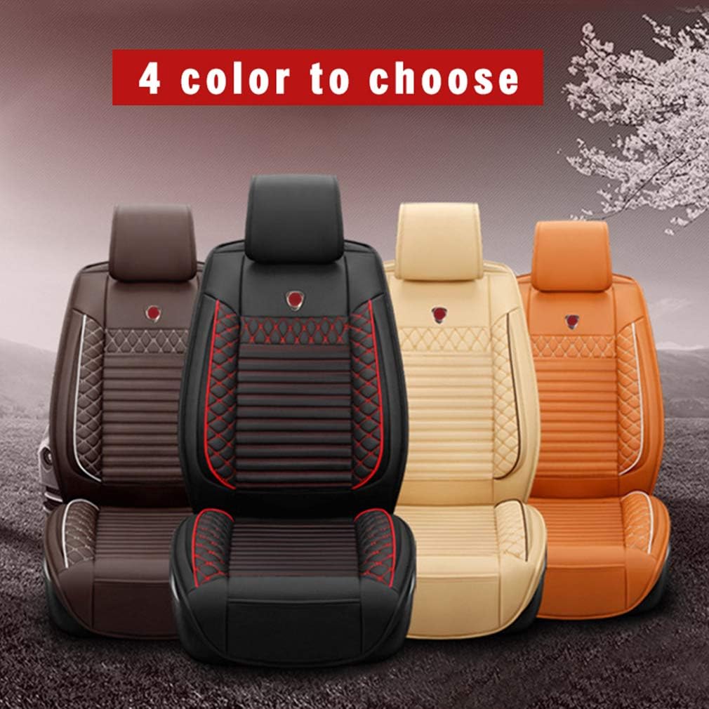 8X-SPEED Front Car Seat Covers Compatible with Dodge RAM 1500(only fit Some of Them) Durable Comfort Leatherette Seat Cushions (Airbag Compatible) Black red