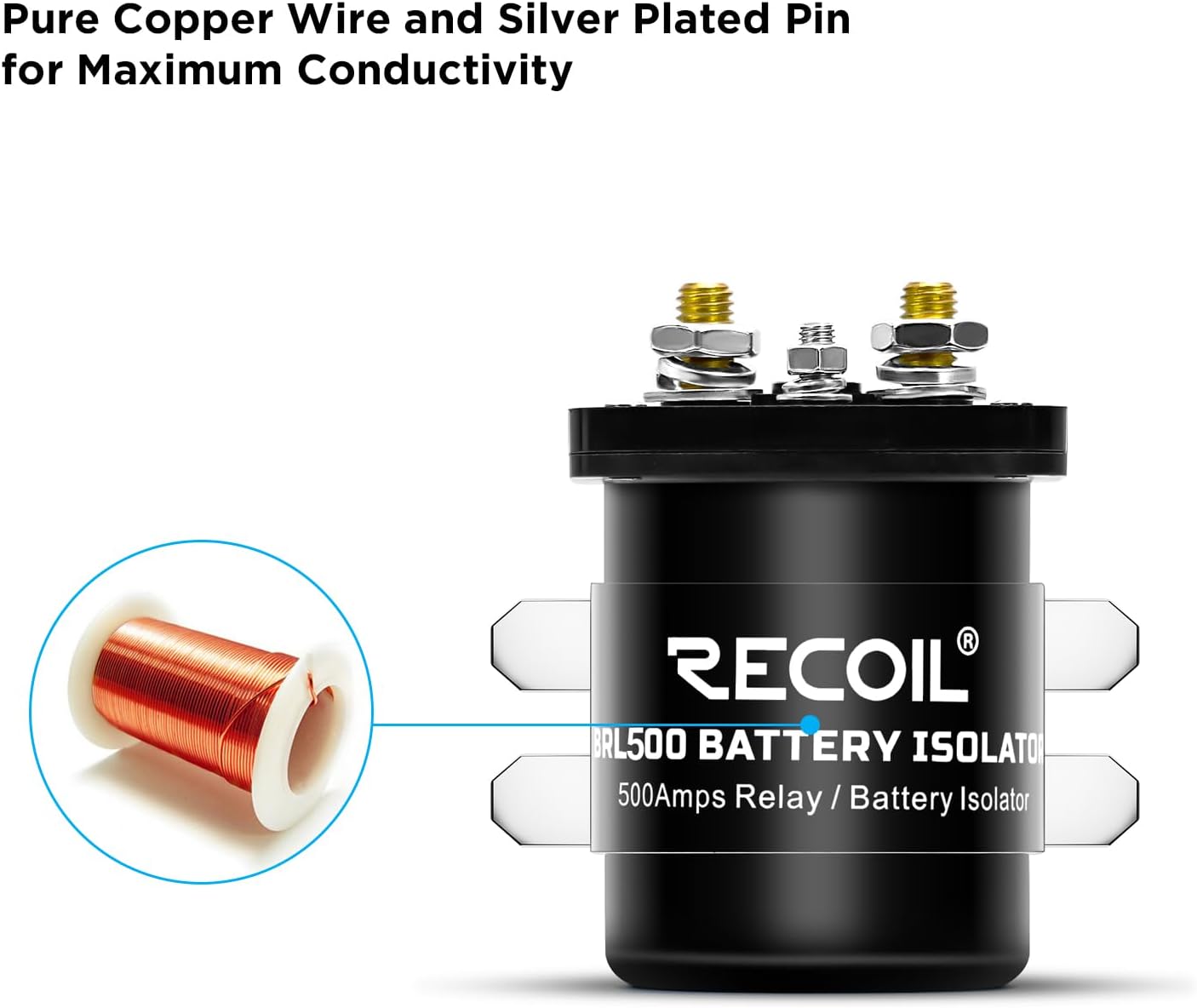 RECOIL 500 Amp Mobile Audio Battery Isolator and High Current Starter Relay