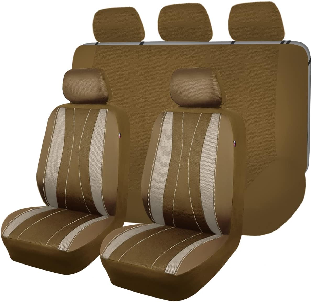 Flying Banner car seat Covers Set Faux Leather Quilted Fashion Easy Bench Split Protectors Sport Fashion (Solid Pink, Full Set - Low Back - Front Arm Rest)