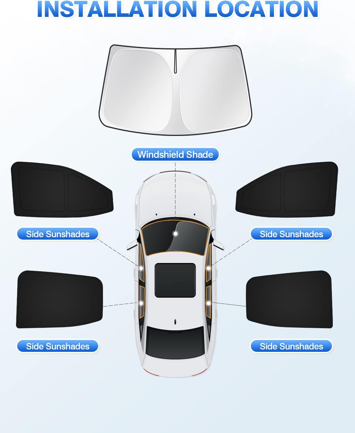 Canvcle Sunshades for Chevrolet/Chevy Colorado 4Door 2015-2022 Windshield Window Sun Shade Side Rear Sun Visor Shield Privacy Cover Keep Vehicle Cool Black 5PCS