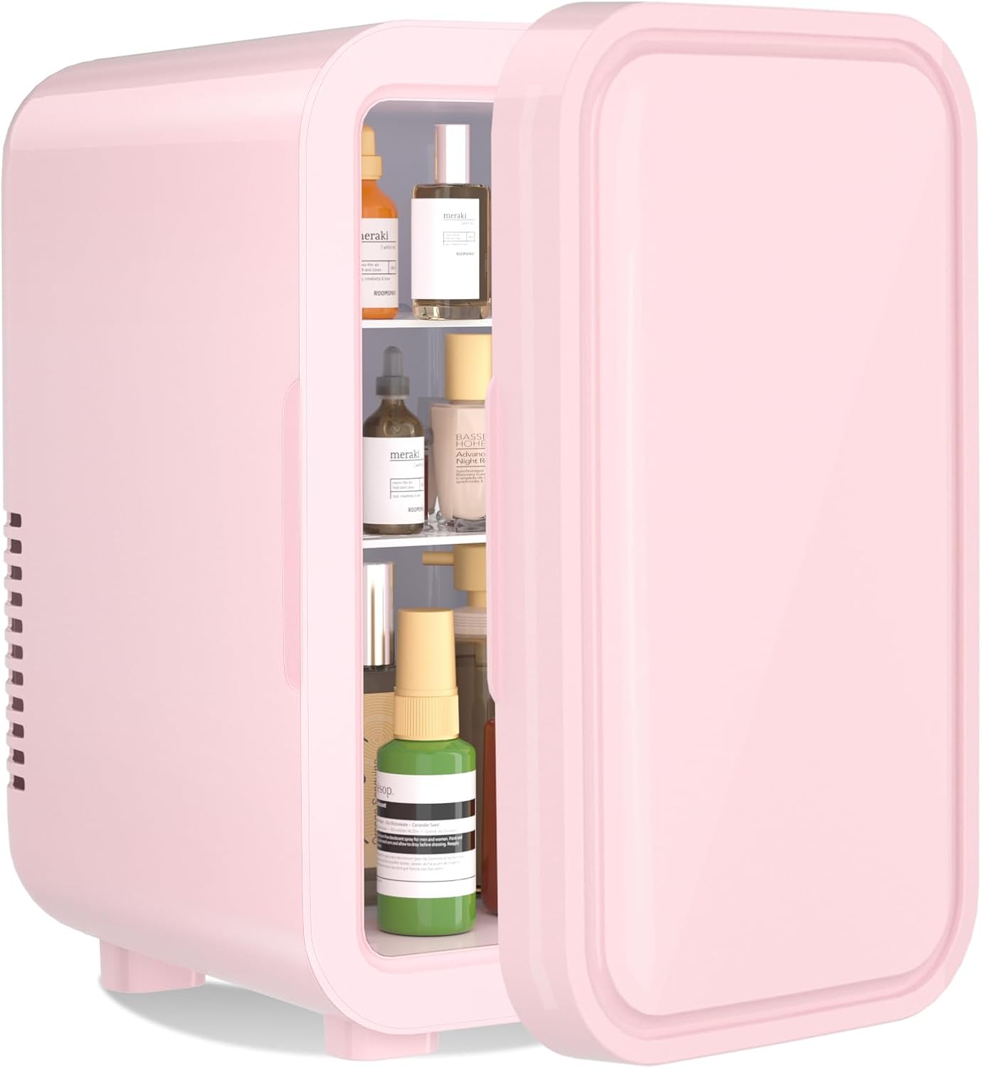 YASHE Mini Fridge, 6 Liter/8 Cans 110V AC/DC Portable Thermoelectric Cooler Refrigerators for Bedroom, Skincare, Beverage, Office, Dorm Room and Car, Purple