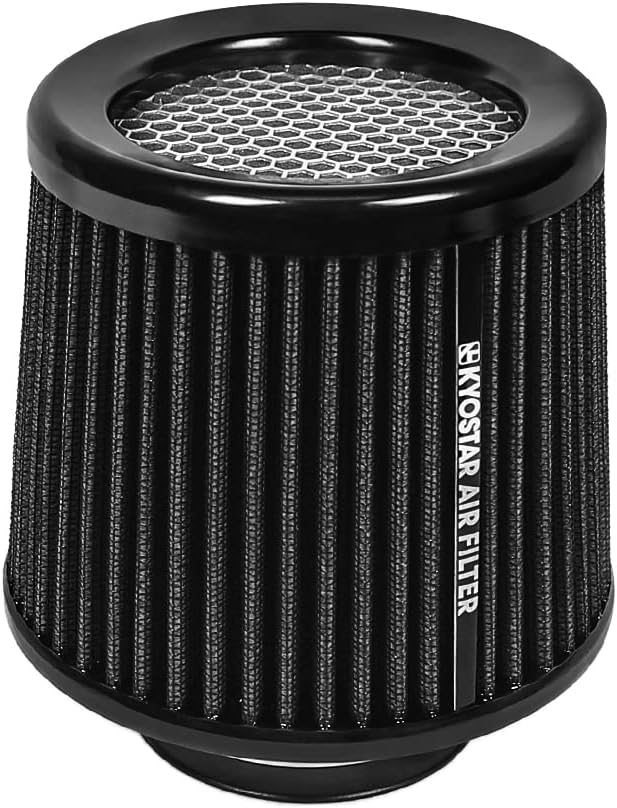 Kyostar 6 Inch (152mm) Neck High Flow Inlet Cold Air Intake Cone Replacement Dry Air Filter Black
