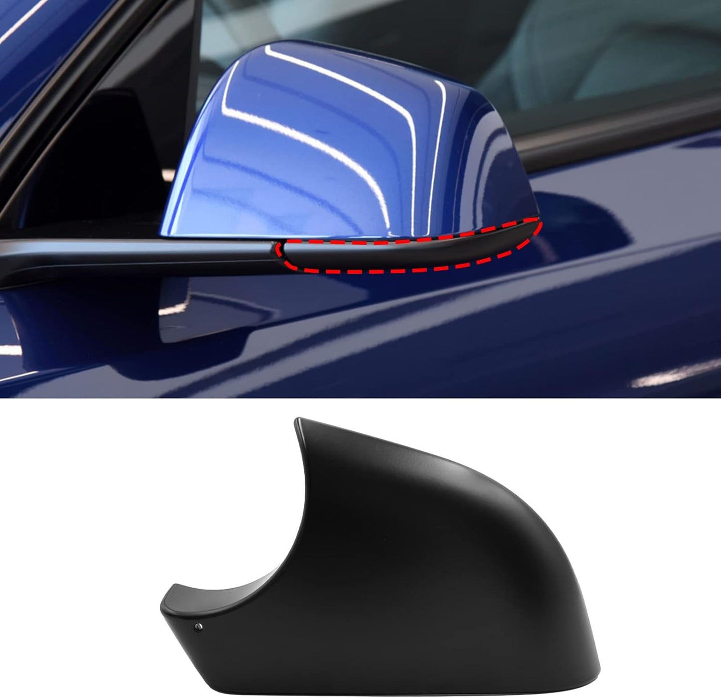 Jaronx Compatible with Tesla Model Y Mirror Bottom Cover 2018-2024, Right Passenger Side Rearview Mirror Lower Base Trim Base Cover Replacement for Tesla Model Y Accessories (Right)