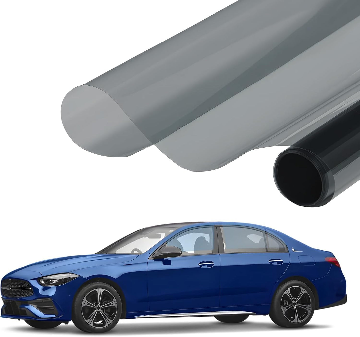 KASHIBANG Window Tint Film, 5% VLT Heat & UV Block, Scratch Resistant Privacy Film, Blackout Auto Windshield Sun Shade Roll - Suitable for Car Side & Rear Windows