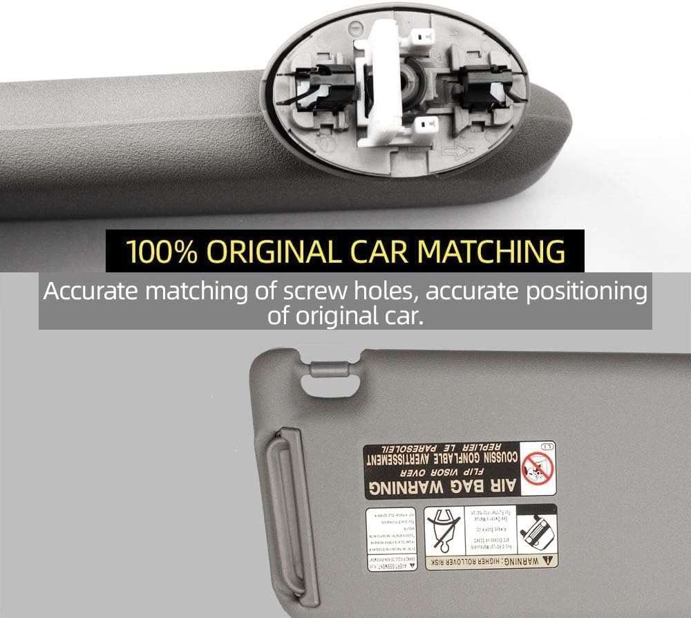 Dasbecan Left Driver & Right Passenger Side Sun Visor with Vanity Light Compatible with RAV4 2006-2013 Replaces# 74320-42501-B2 74320-42500-B0 (Gray)
