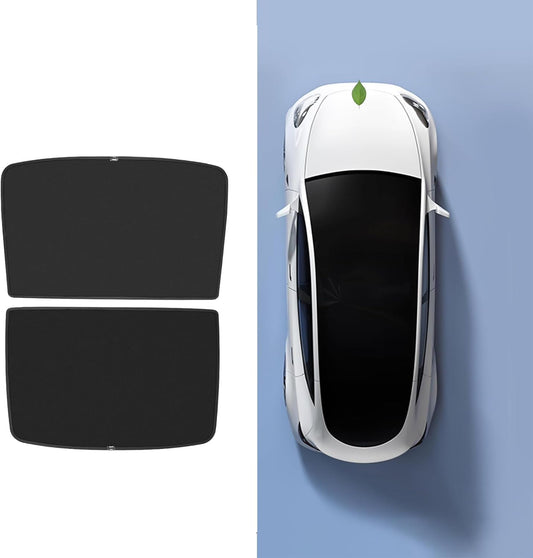Newellev Tesla Model Y Sunshade Roof Windows Shade Reject UV/Heat Won't Sag Glass Roof Sunshade Fit for Model Y Accessories 2022 2021 2020 (Set of 2)… MY Roof Sunshade