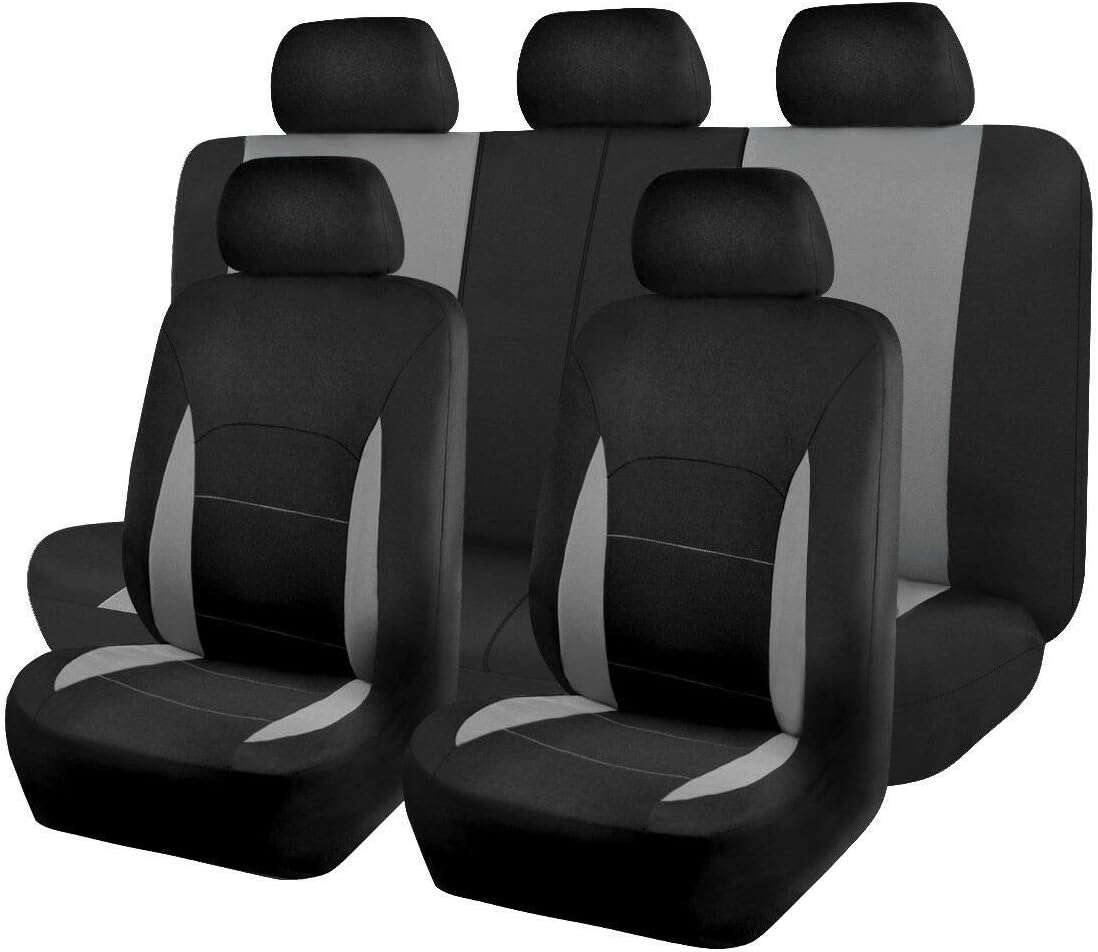 Flying Banner Car Seat Covers Front Seats Rear Bench Polyester Car Seat Protectors Easy Installation Split Rear Bench Classic Man Lady Truck (Comp Set, Pink Black and Light Pink.