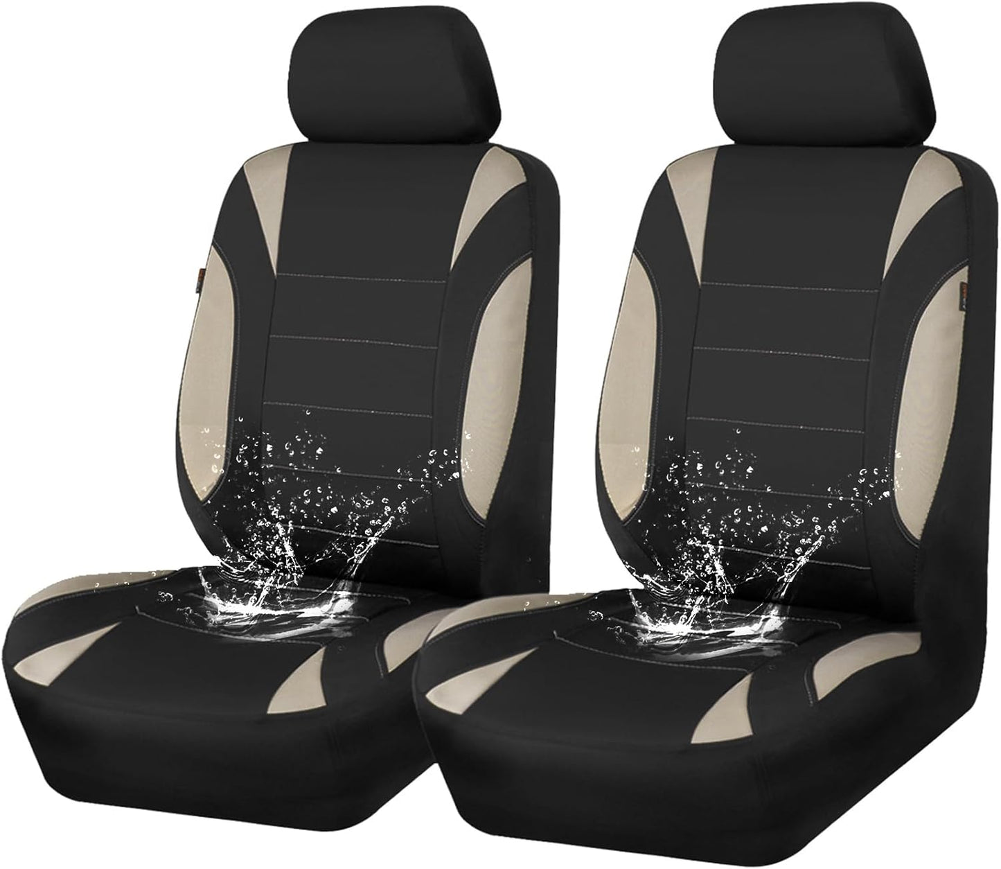 CAR PASS Neoprene Waterproof Seat Covers, Universal Fit Black Full Sets, Protective Interior Covers for Auto SUV, Vans, Sedans, Trucks