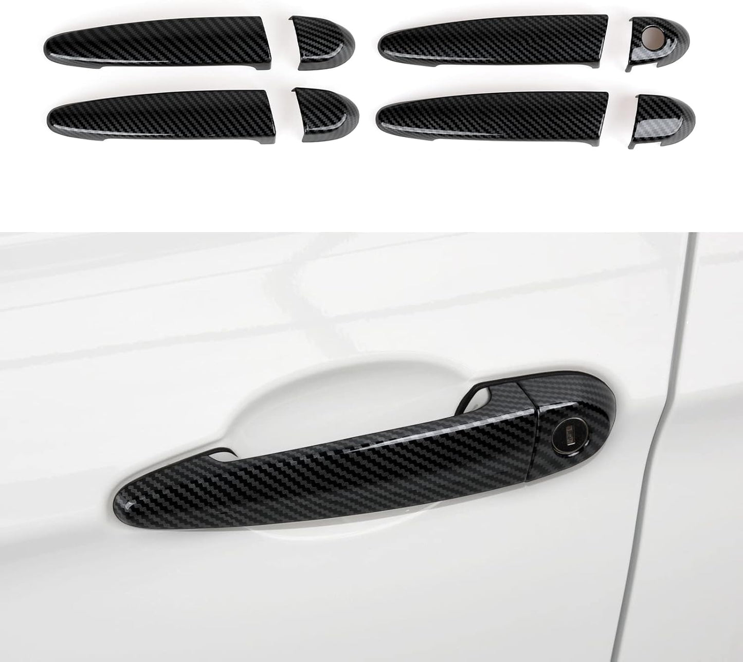 HENGYUESHANG Car Door Pull Handles Cover Carbon Style ABS Trim Decoration fits for BMW 3 4 Series F30 F31 F34 3GT F32 F33 F36 2012-2019 Interior Accessories