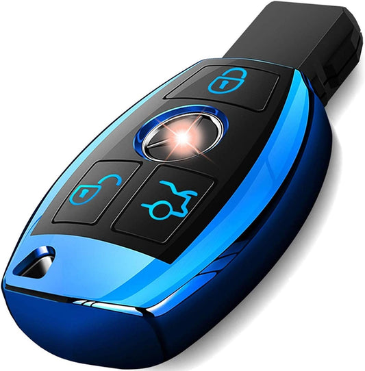 COMPONALL for Mercedes Benz Key Fob Cover, Key Fob Case for Mercedes Benz C E M S CLS CLK GLK GLC G Class Premium Soft TPU