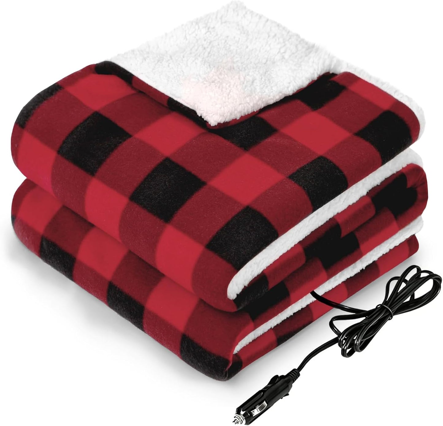 Sealy SEALY 12-Volt Heated Car Blanket, Portable Heated Blanket with 3 Heating Levels & 4 Hours Auto Off, Electric Blanket for Car, Truck, SUV, RV or Camping, Machine Washable, 59" X 43", Charcoal