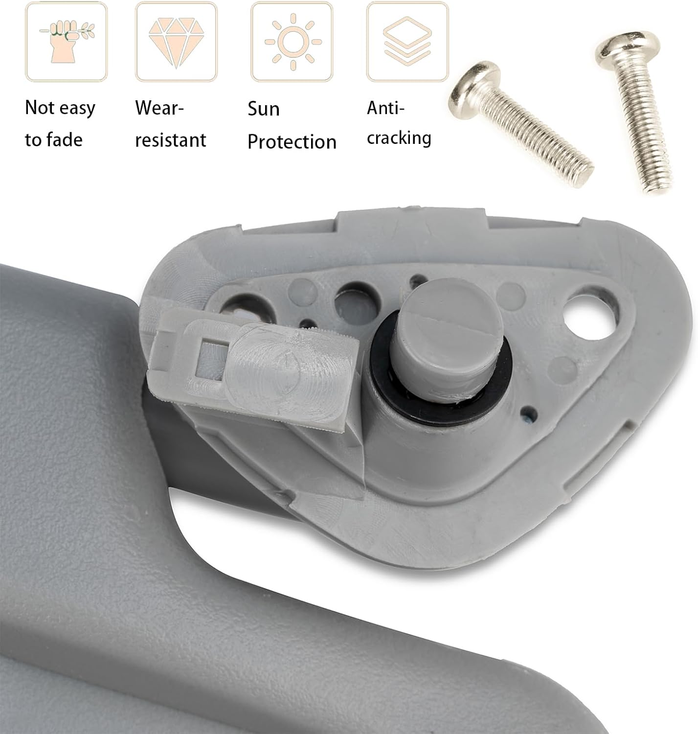 WEILEITE Left Driver Side and Right Passenger Side Sun Visor Compatible with Honda Civic 2006-2011 Replaces 83230-SNA-A01ZC/83280-SNA-A01ZC(Pair, New Gray)