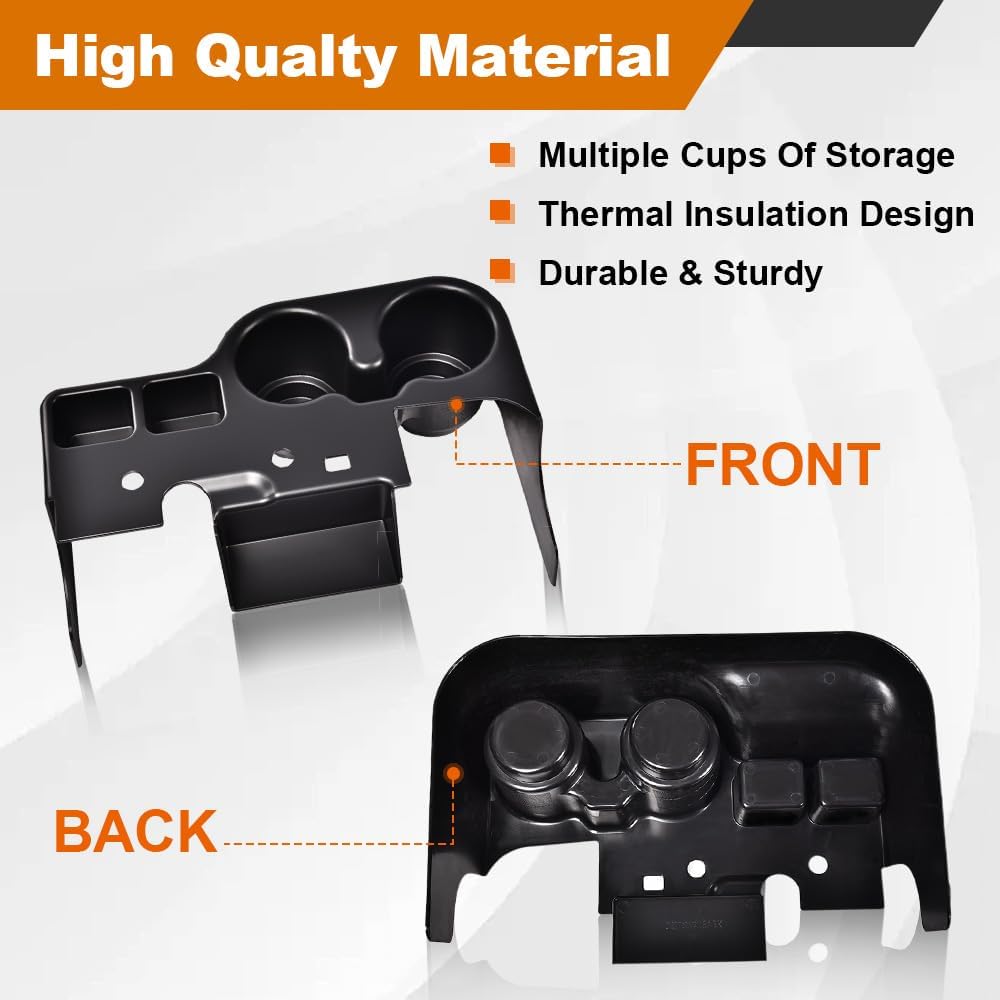 G-PLUS Center Console Cup Holder Insert Compatible with Ford Super Duty F250 F350 F450 1999 2000 2001 Cupholder Black
