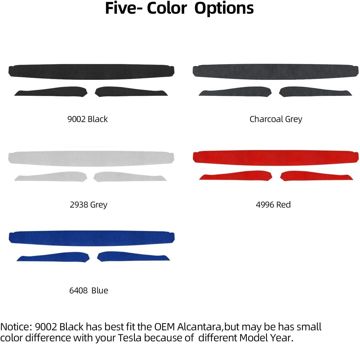 Alfanxi Dashboard Cover Wrap & Inner Front Door Trim Panel Armrest Alcantara Material Compatible With Tesla Model 3/Model Y