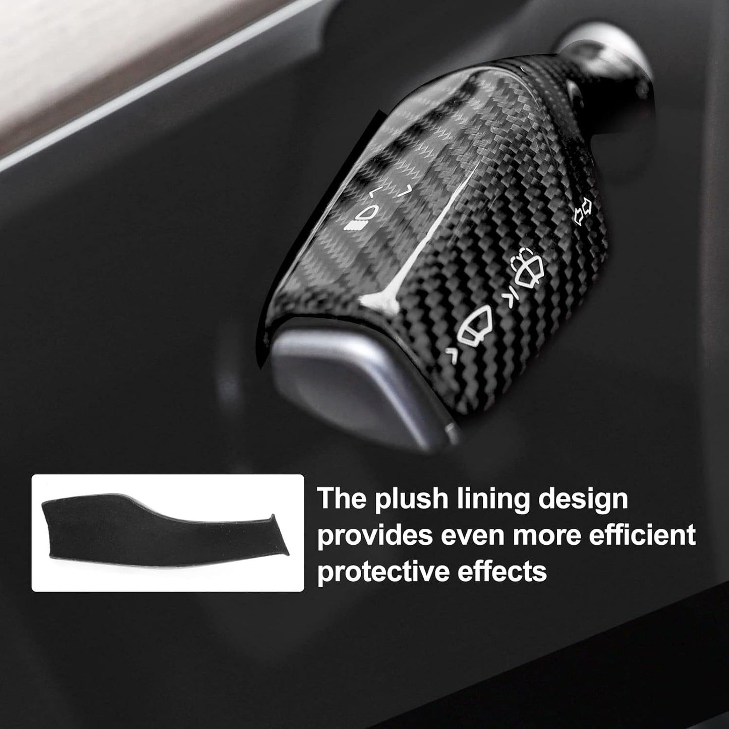 Tinlucys Gear Shift Cover Designed for 2017-2024 Tesla Model 3/Y,Tesla Stalks Cover for Model 3/Y,Snap on Without Any Adhesives,Model 3/Y Interior Accessories 2024 Glossy Black