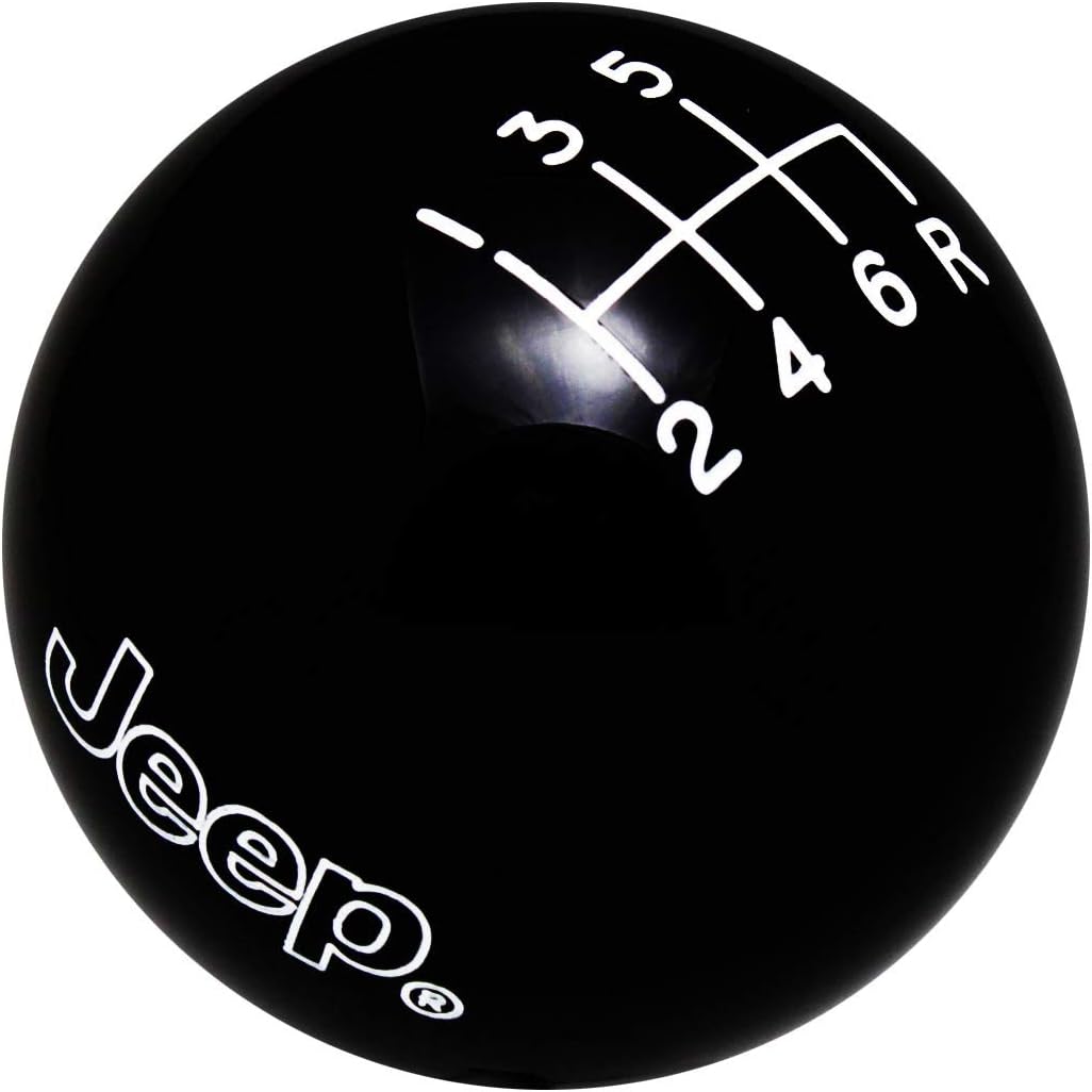 Speed Dawg M501JP-EW-6RDR-UM Jeep Officially Licensed 6 Speed Reverse Lower Right Shift Knob for 2007-2018 Wrangler JK, Black/White